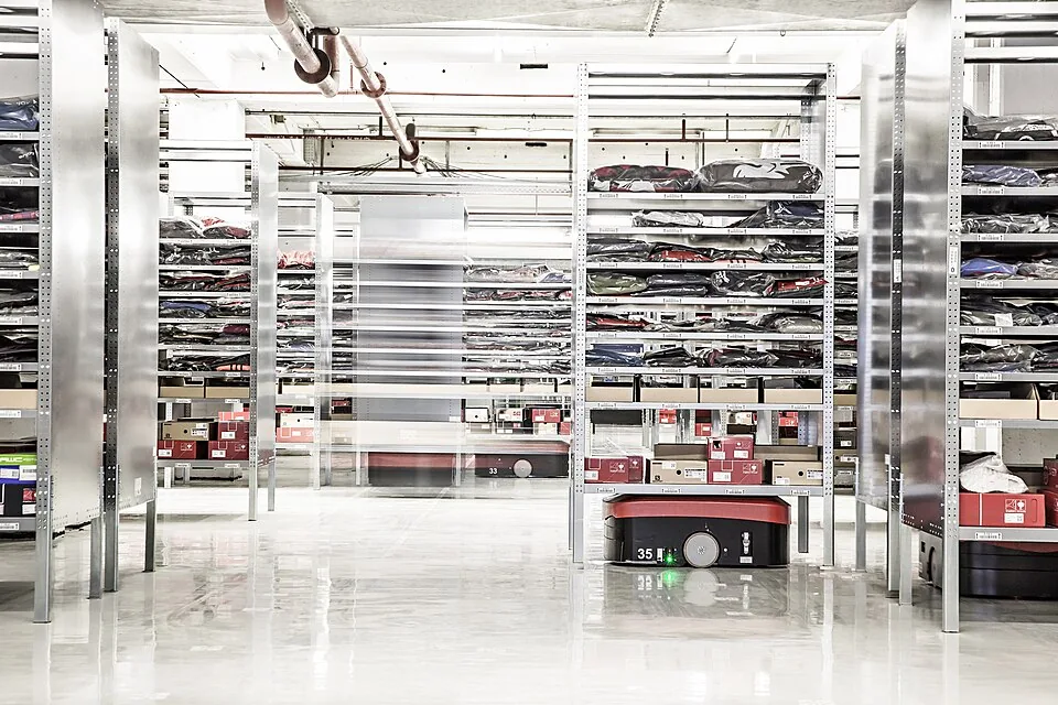 Automated storage and retrieval shuttle system in a modern warehouse