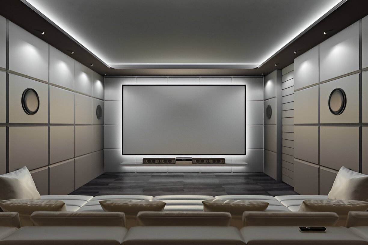Home theater – projector and surround speakers
